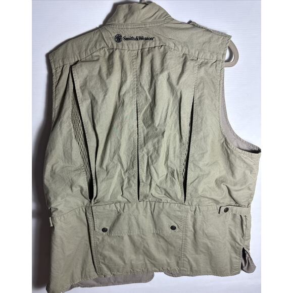 VTG Smith And Wesson Tactical Vest Men's Large Tan Fishing Hunting Safari Photo - Picture 8 of 10